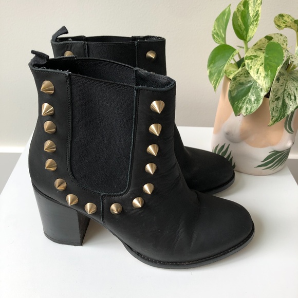 BLACK GOLD STUDDED BOOTS - Picture 6 of 7